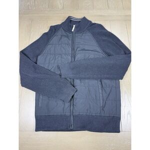 Tommy Bahama Jacket Sweater Medium Reversible Long Sleeve Full Zip Navy